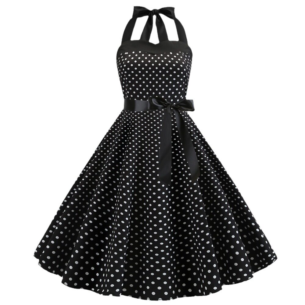 Polka Dot Maxi Dress Strapless Fitted Waist Vintage Style Perfect for Parties and Events Wholesale Available