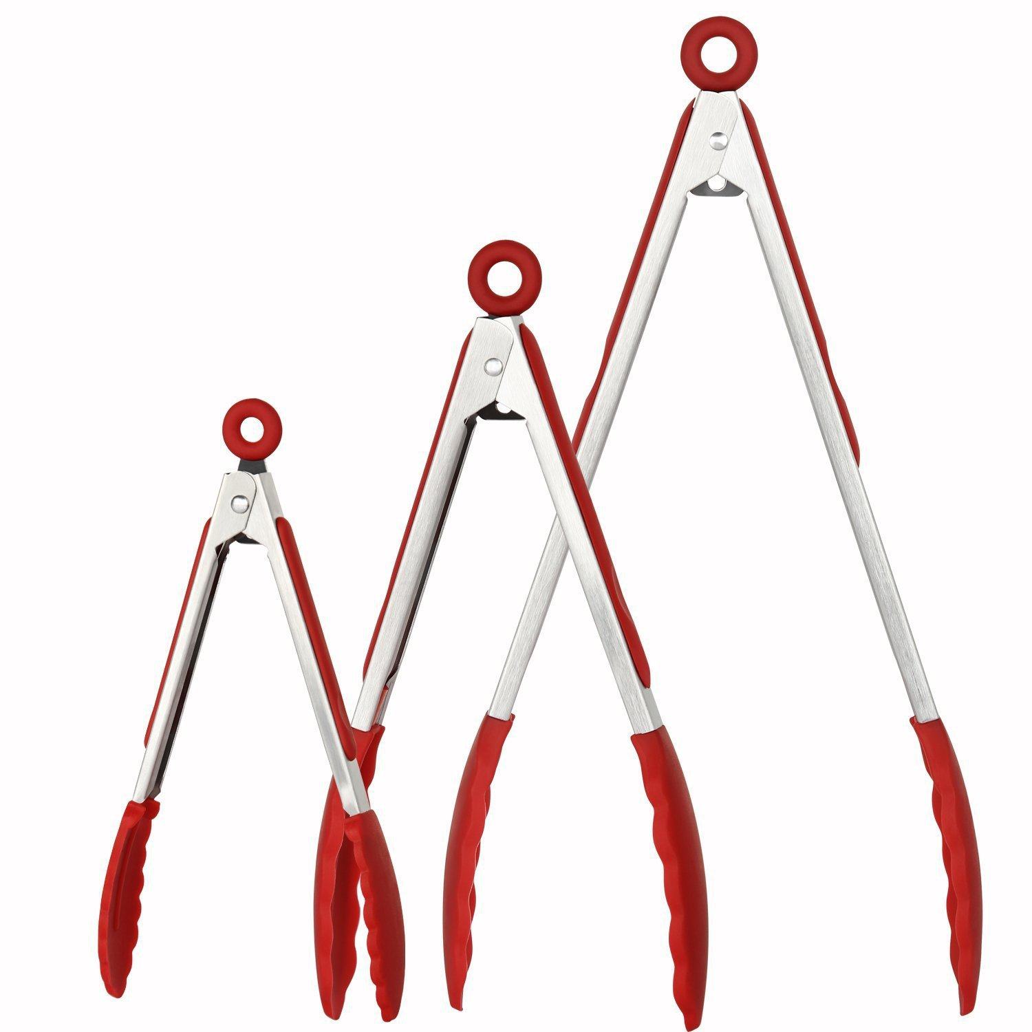 Silicone Clips 7 Inches 9 Inches 12 Inches 3-Piece Set Baking Tools Food Clips Stainless Steel Bread Clips Barbecue Clips Cross-Border