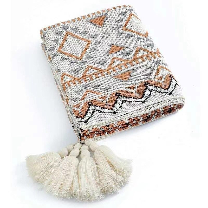 Navajo daylight blanket Nordic knitted blanket bohemian air conditioning blanket nap blanket sofa blanket baby blanket