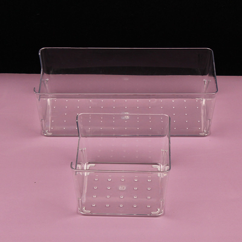 Office Desktop Storage Box Transparent PET Jewelry Box Cosmetic Finishing Basket Small Storage Basket Drawer Classification Box