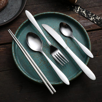 Stainless Steel Knife, Fork, Spoon, and Chopstick Set, Coffee and Ice Cream Spoon, Steak Knife and Fork, Cutlery, Hot-Selling for Foreign Trade