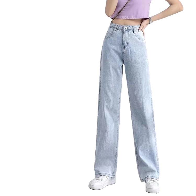 High Waisted Wide Leg Jeans for Women Cropped Length Slim Fit Flattering for Pear Shapes Versatile Casual Wear