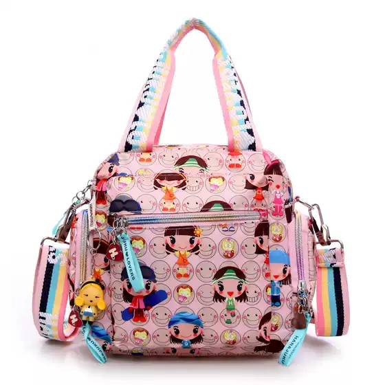 All-match Oxford Printed Women's Handbag Korean-style Waterproof Nylon Cartoon Shoulder Bag Crossbody Trendy Amazon