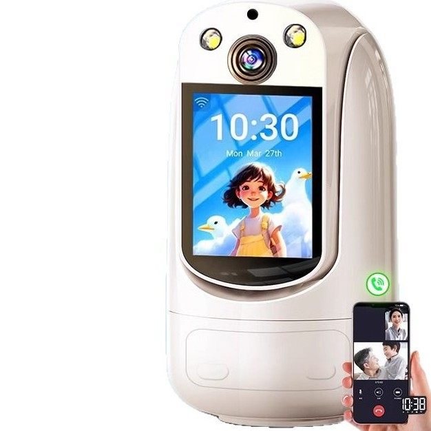 Two-Way Video Camera for Home Indoor Wireless Wifi Monitoring, Mobile Phone 360-Degree Panoramic Full-Color