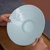 Jingdezhen Celadon Hotel Restaurant Commercial Retro Straw Hat Plate Western Dinner Plate Disc Dim Dispel Artistic Conception Plate Tableware