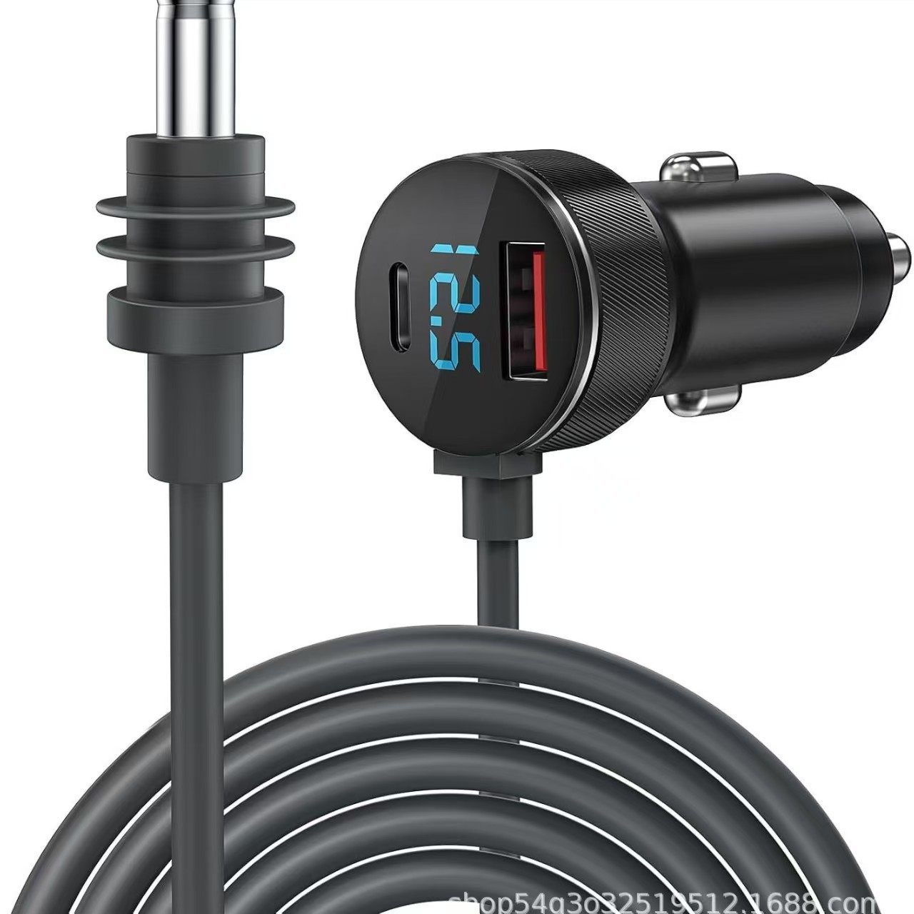 Cross-Border E-Commerce Best-Selling Amazon Popular Car Cigarette Lighter 3m Waterproof Car Charging Source Line Dc Charger Manufacturer