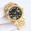 All gold and black plate diamond nails - sunday calendar