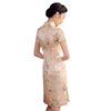 Cheongsam wholesale 2022 summer slim slim age-reducing Tang suit stand collar mulberry silk Chinese cheongsam skirt 3614