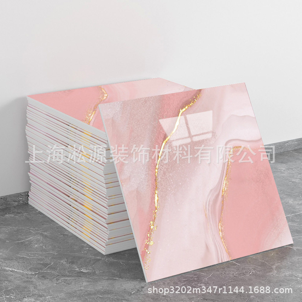 外贸跨境热销大理石仿瓷砖墙贴自粘防水防潮背景墙面装饰墙壁纸