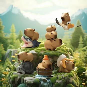 Kapibara Blind Box New Trendy Toy Figure Internet Celebrity Water Cartoon Doll Desktop Cute Ornament Birthday Gift