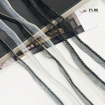 Factory direct supply mesh gauze gold and silver mother belt Hanfu small fragrant style decorative lace DIY clothing insert edge strip