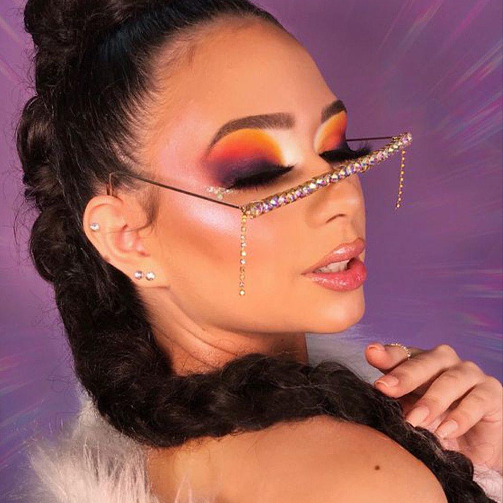 AliExpress New Rhinestone Tassel Glasses frame Fashion Diamond Street Shooting All-match Glasses Chain Eyeglass frame