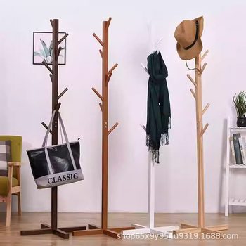 Temu Bamboo Coat Rack, Clothes Rack, Floor-Standing Bedroom Simple Clothes Rack, Household Simple Modern Style