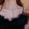 Zircon water drop choker necklace light luxury niche high sense collar autumn and winter dress versatile temperament jewelry wholesale