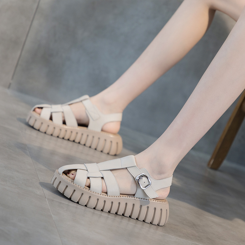 (Mới) Mã K4180 Giá 1810K: Giày Dép Sandal Nữ Wetdi Hàng Mùa Hè Phong Cách Hàn Quốc Đế Cao Giày Dép Nữ Chất Liệu Da Bò G05 Sản Phẩm Mới, (Miễn Phí Vận Chuyển Toàn Quốc).