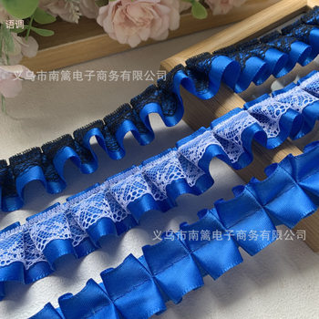 Klein Blue Lace Clothes Accessories Pleated Valley Beauty Ribbon Pain Bag Diy Material Tie Plate Decoration Wide