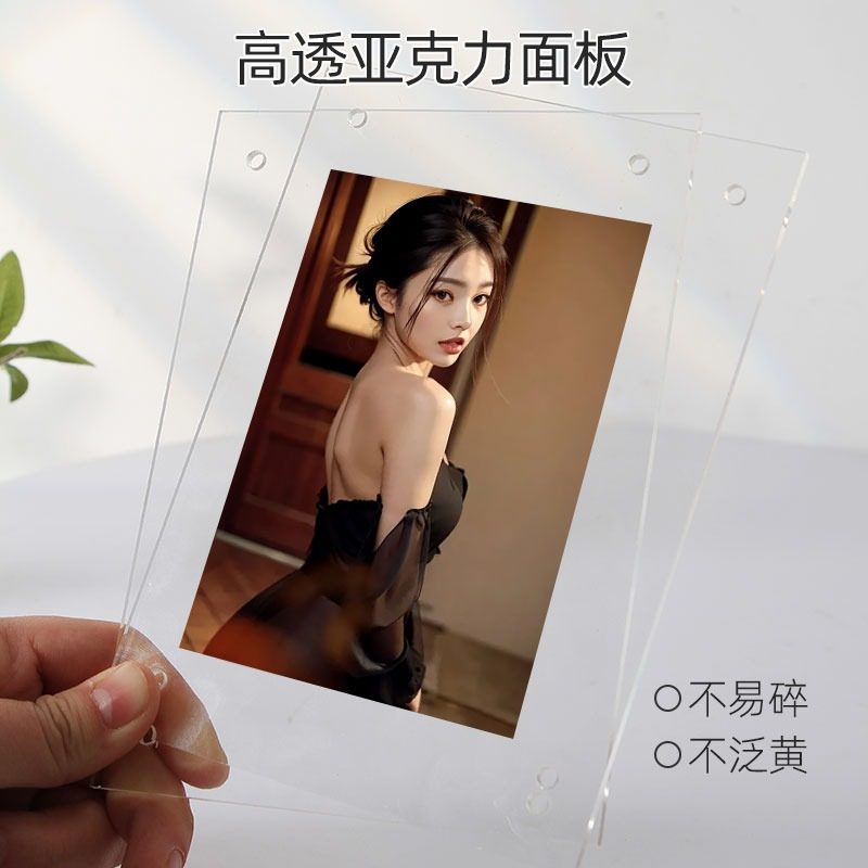 Double-sided transparent acrylic photo frame table 67 6 inch 7 postcard display stand 8 photo a4 small desktop ornaments