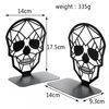 Creative skull metal cutting book stand hollow craft desktop bookshelf student desktop storage decorative bookend wholesale