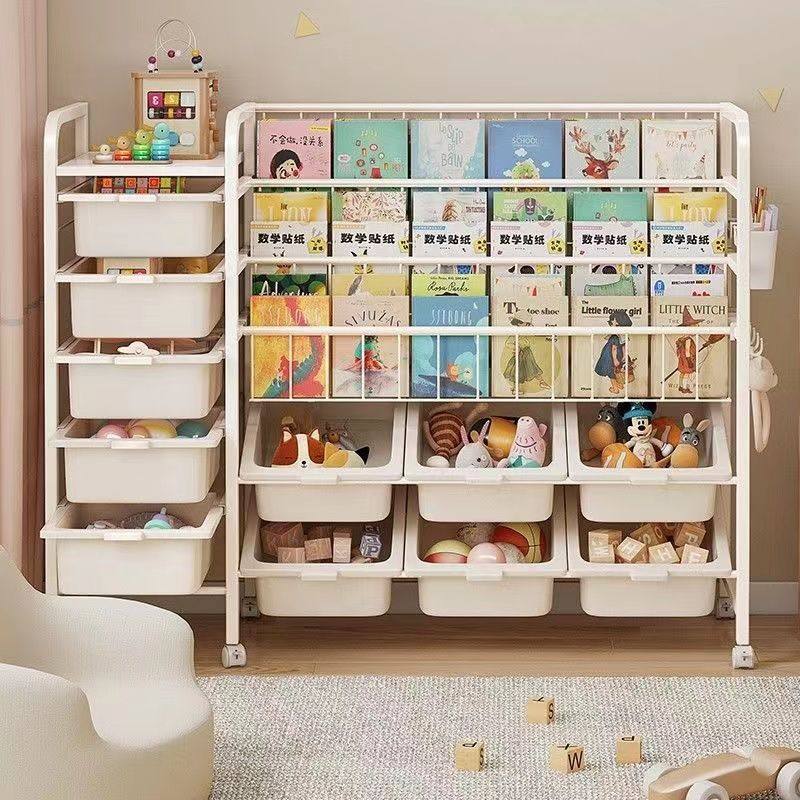 Children's Bookshelf Home Reading Area Picture Book Rack Multi-Layer Toy Storage Rack Storage Rack Floor-Standing Baby Simple Bookcase