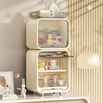Baby Bottle Cup Drain Rack Baby Baby Water Cup Holder Tableware Food Supplement Tool Storage Box Dust-Proof Storage Cabinet