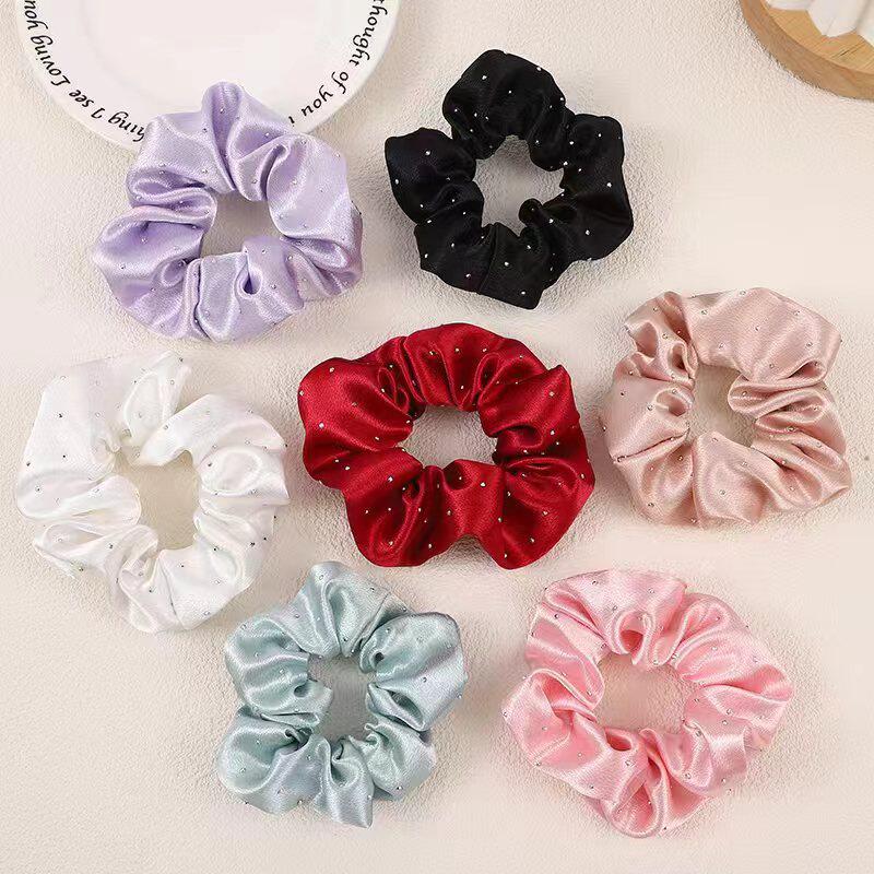 New Korean-style Gimmel Hot Rhinestone Large Intestine Hair Ring Simple All-match Marubeni Hair Elegant Hair Rope Hair Ring