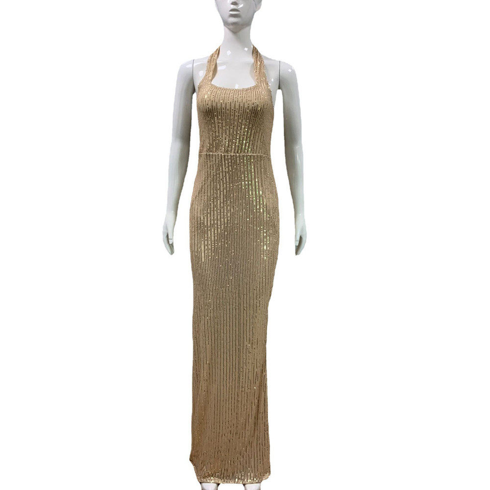 Sequin Maxi Dress Elegant Split Design Evening Gown Perfect for Parties and Special Occasions Wholesale Available