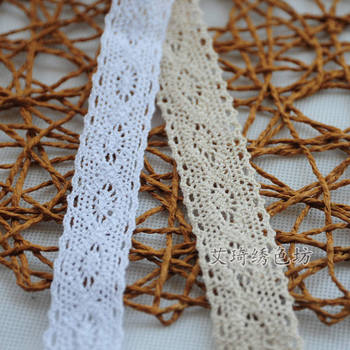 Order 2.5cm clothing cotton hollow cotton lace ribbon cotton lace accessories material 250303