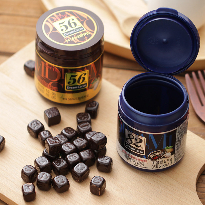 Korean Imported Lotte Lotte Dark Chocolate Beans 56% 72% 82% Bitter Chocolate Snacks Pure Cocoa Butter