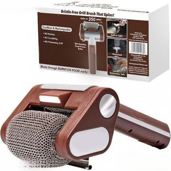 Cross-Border Rechargeable Stainless Steel Roller Barbecue Brush with Light, Brushless Hair Removal Special Food Grade Cleaning Brush Free Shipping