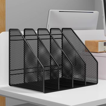 Metal File Storage Rack Desk Storage Rack Folder Storage Box File Information Office Book Stand