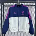 R1038 arsenal three stripes color block logo long sleeves stand collar waterproofjacketoutwear dark blue