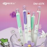 Гелевая ручка Dongmi 637X Xinji Time Capsule Press Gel Pen CS с двойным шариком в силиконовой оболочке, быстросохнущая студенческая кисть, черная ручка