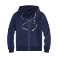 White rope zipper navy blue sky blue label