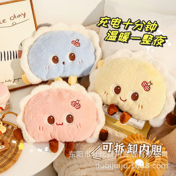 Hot Water Bottle Rechargeable 2025 New National Standard Explosion-Proof Hand Warmer for Girls to Warm Baby Cute Dumpling Electric Warmer Bag