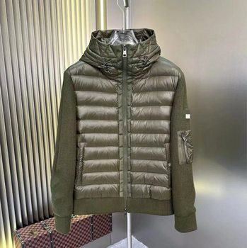 Autumn and Winter European Luxury Men's Wool Sleeve Knitted Splicing down Jacket Multifunctional Sweatshirt Jacket