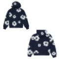 navy blue sweater (white wreath)