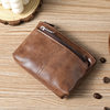 Handmade Small Coin Purse, Business Card Holder, Cowhide Texture, Simple Zipper Driver's License Bag, Bus Card Mini Key Bag