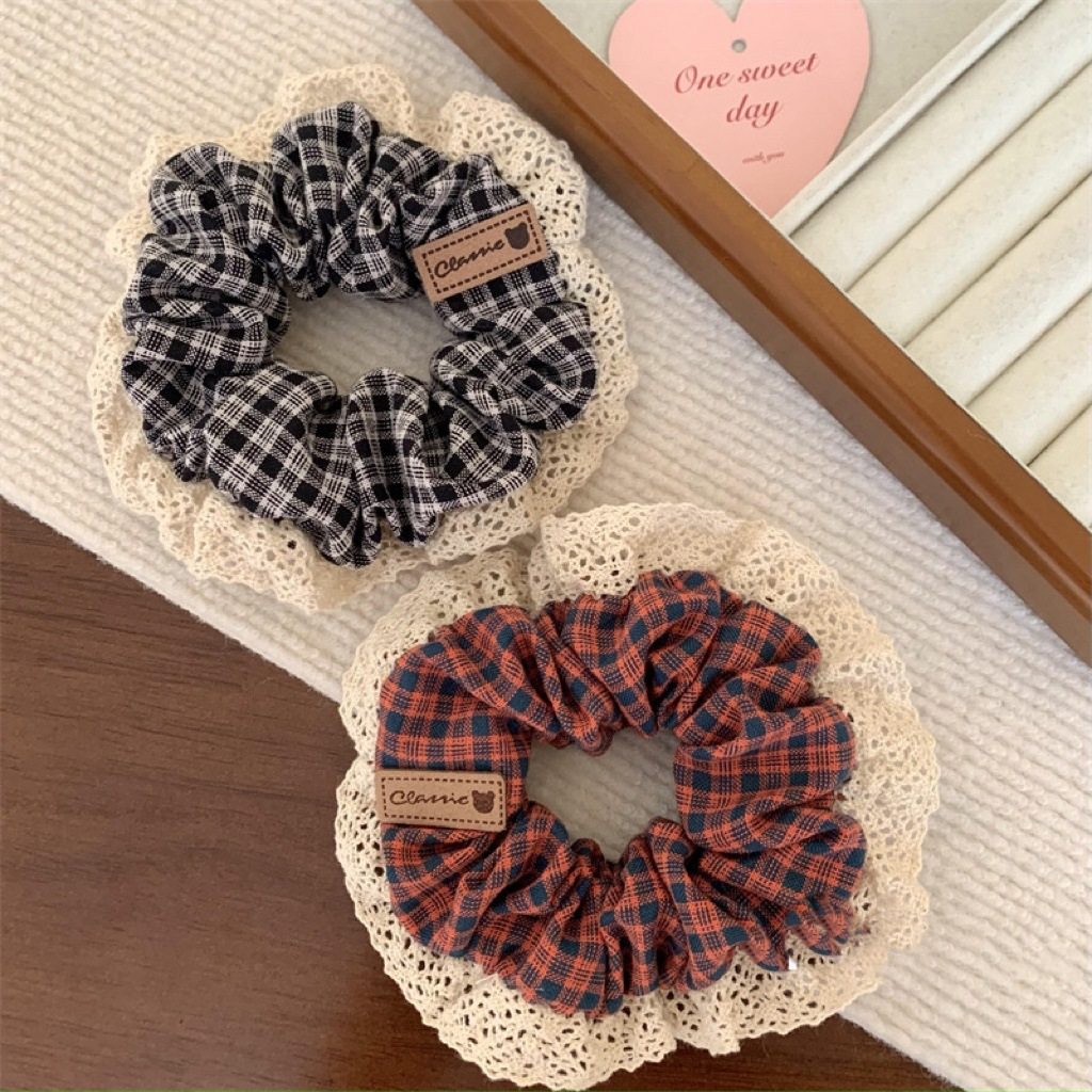 Korean large intestine hair ring lace edge hair ring ins girls xiangfeng hair accessories high elastic ball head rope wholesale