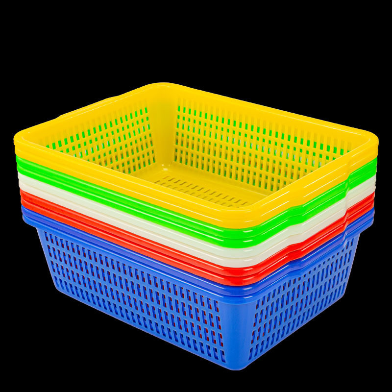 Thickened Rectangular Plastic Square Screen Household Vegetable Basket Vegetable Washing Draining Basket Large Distribution Basket Storage Basket