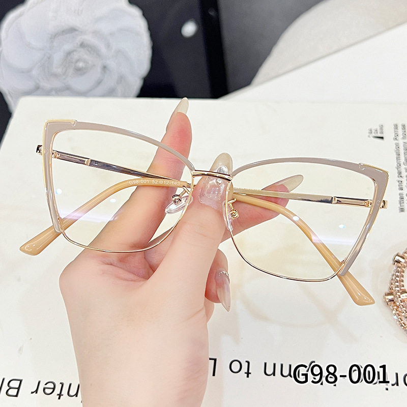 G98-001 new retro anti-blue light glasses frame Internet celebrity same fashion high-looking plain glasses big eye glasses frame