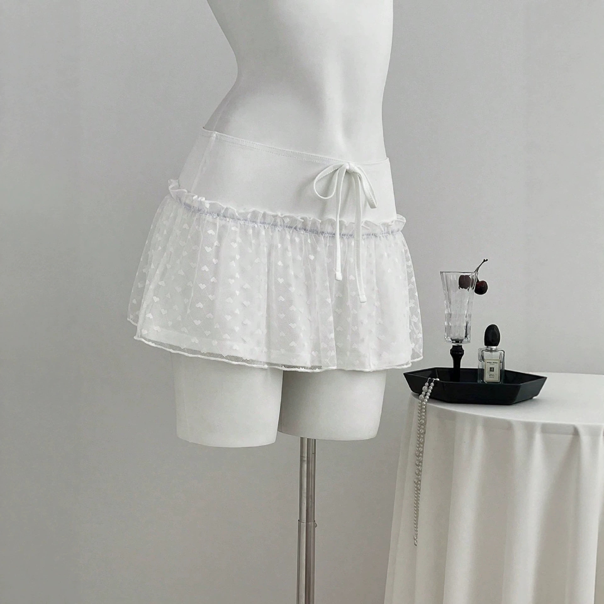 Lace Mini Skirt Low Waist A Line Design Elegant Style Perfect for Parties and Casual Wear Ready to Ship