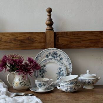 French Middle Regency Series Ceramic Dinner Plate Coffee Cup and Saucer Dessert Bowl Soup Cup Ceramic Bowl Dessert Plate