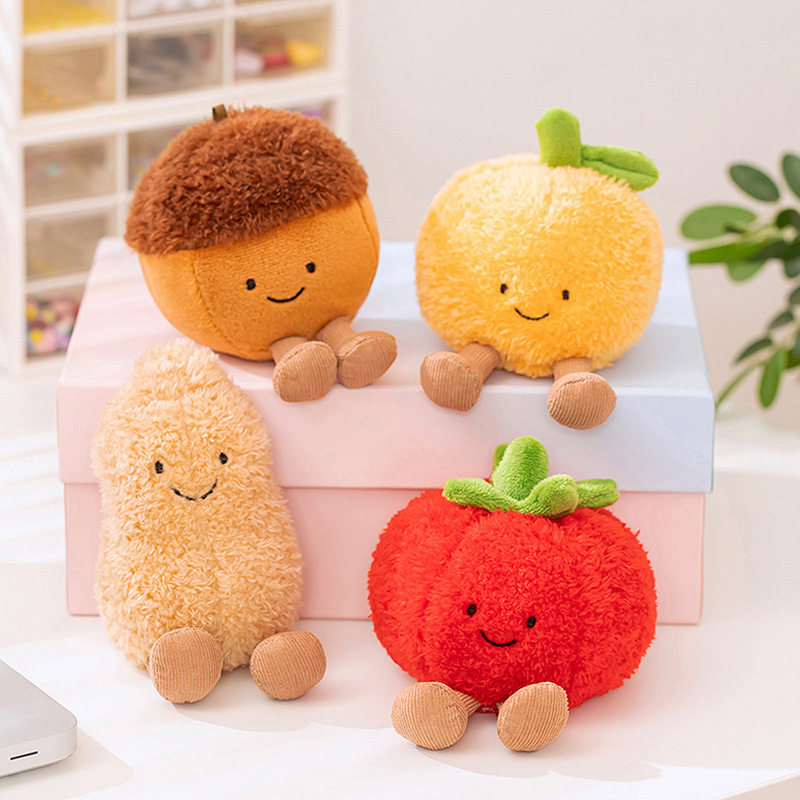 Fun Big Orange, Big Chestnut, Good Persimmon, Peanut Doll, Chestnut, Tomato, Orange, Fruit Plush Toy, Doll