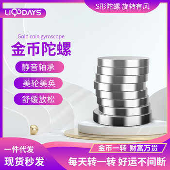New Gold Coin Spinning Top Desktop Spinner Amazon Cross-Border Metal Stainless Steel Stress Relief Toy Trendy Rotating Gear