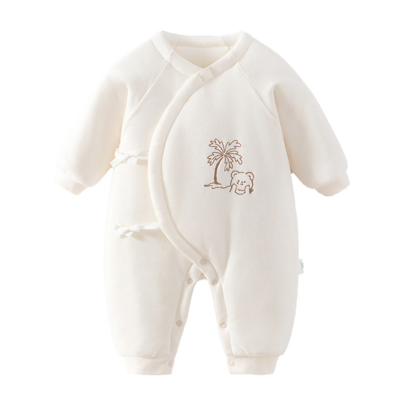 Baby Jumpsuit, Newborn Clothes, Winter Style Monk Suit, Thick Cotton Bottoming, Thickeneded Robe, Newborn Baby Autumn Clothing
