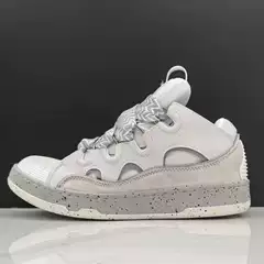 Putian Lanvin Men's and Women's Leather Patchwork Lace-Up Curb Sports Casual Shoes Retro Sneakers Cross-Border New Dad Shoes