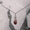 Bat Shape Blood Drop Heart Pendant Necklace Unique Bohemian Style Retro Gift Creative Gift