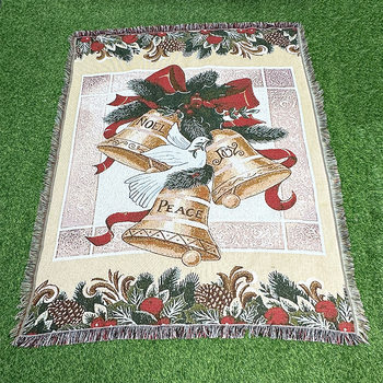 Cross-border Trade Decorative Blanket Jacquard Tapestry Christmas Bell Sofa Blanket Dustproof Full Cover Sofa Blanket