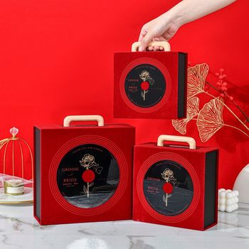 Love Echo Gift Box Bridesmaid Suitcase Velvet Gift Box Wedding Candy Gift Box Large Capacity Record Gift Box