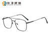 New Style Simple Women's Golden Ultra Light Glasses Metal Retro All-match Flat Glasses Color Changing Anti-blue Glasses for Women